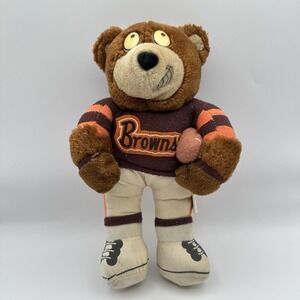 Vintage Cleveland Browns Good Stuff Teddy Bear Plush 1991 NFL Football 10" Flaws
